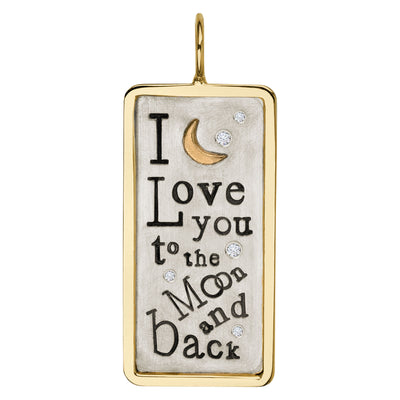 Silver & Gold To the Moon & Back ID Tag