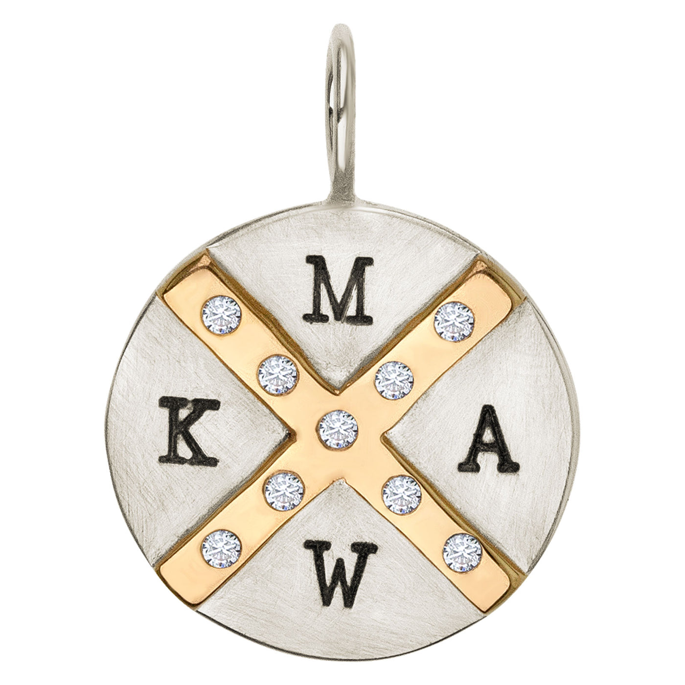 Silver & Gold Initial Crossroads Round Charm