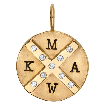 Gold Initial Crossroads Round Charm