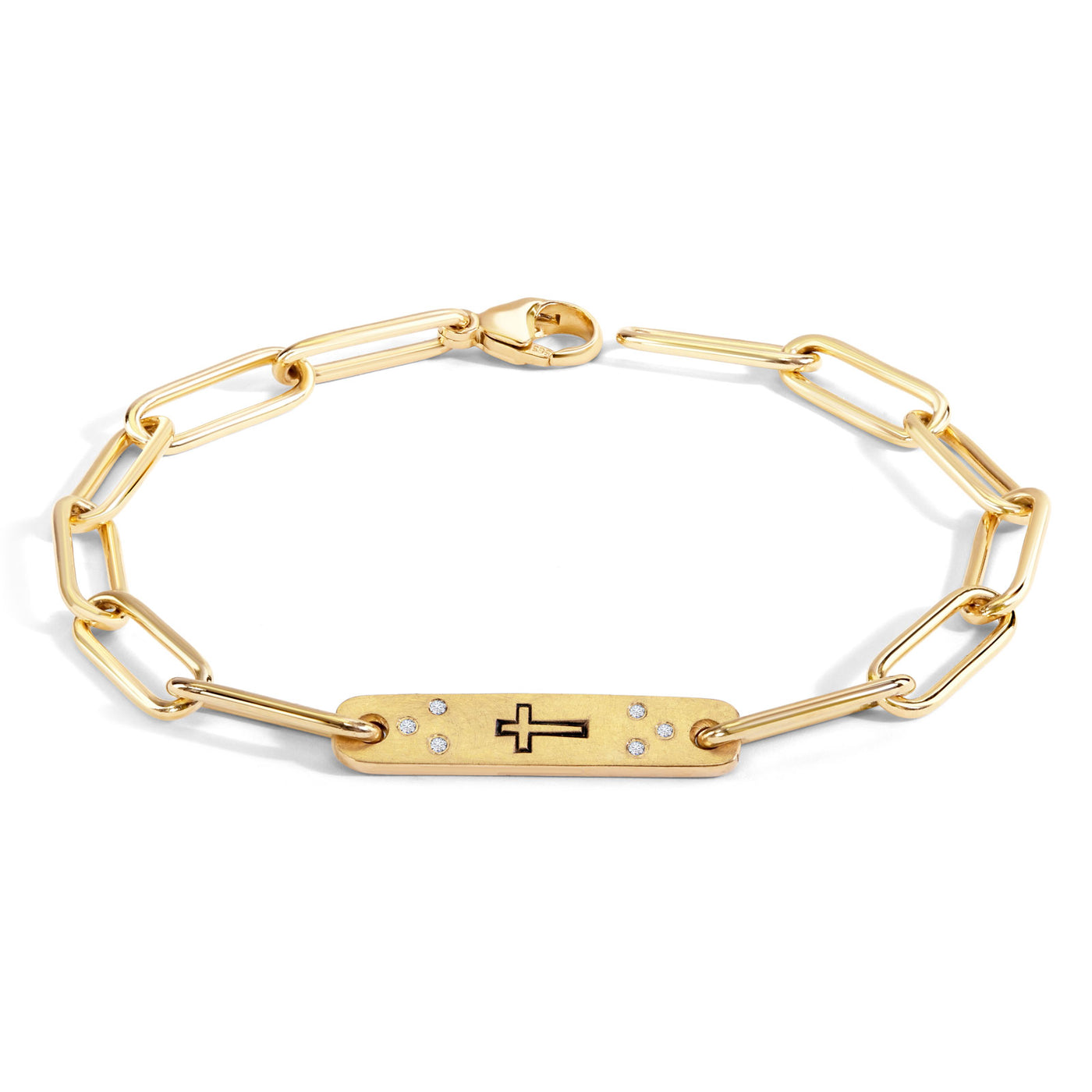 5.2mm Gold Faith Flat Bar Bracelet