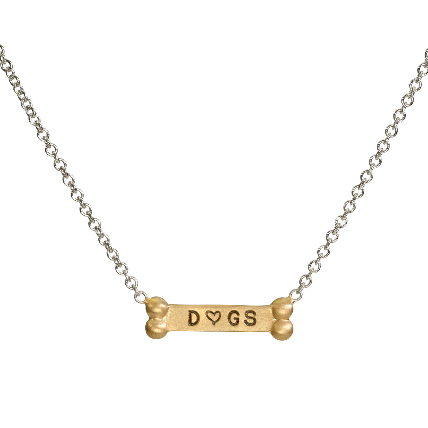 Silver & Gold Dog Bone Accent Chain