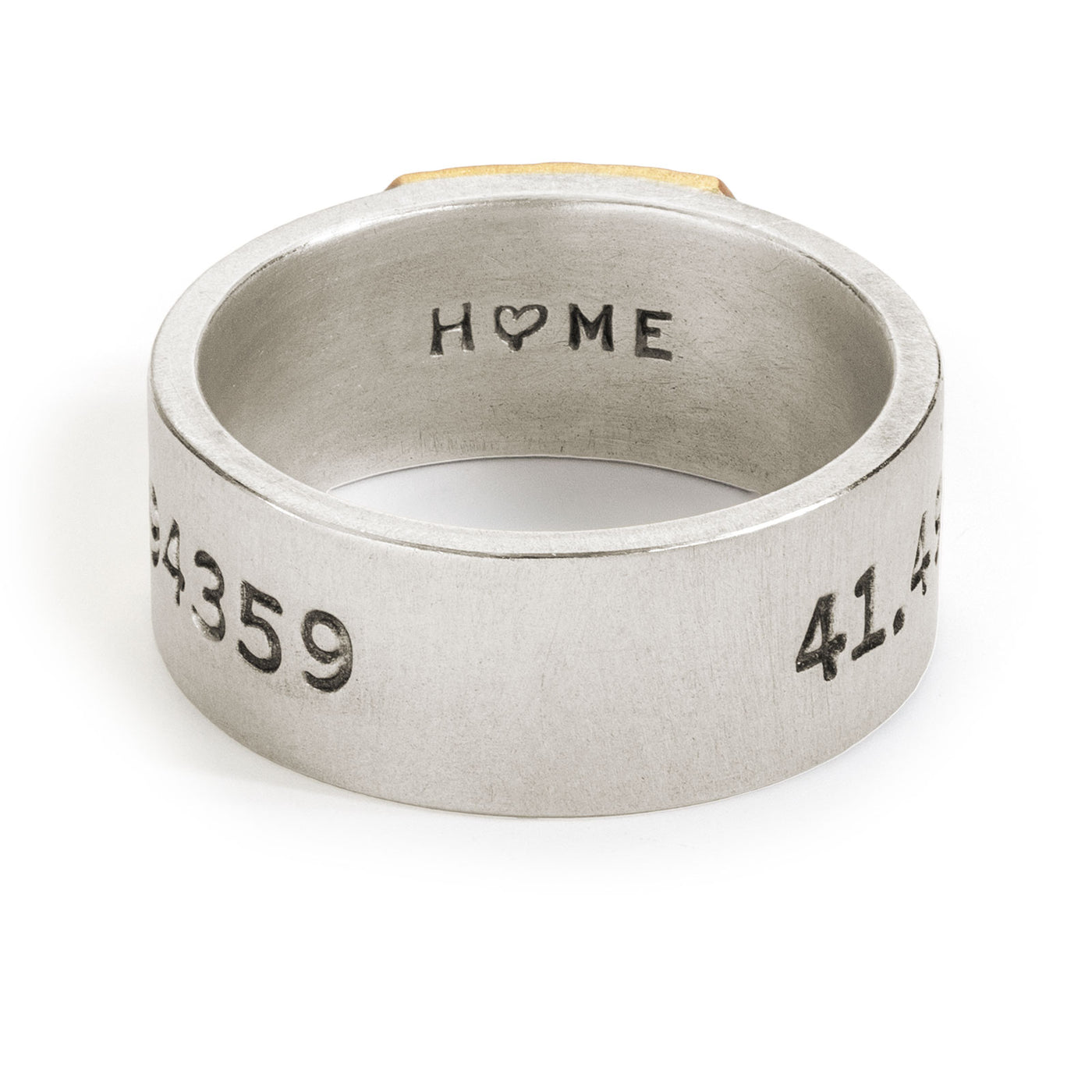 8mm Silver Coordinates Standard Ring