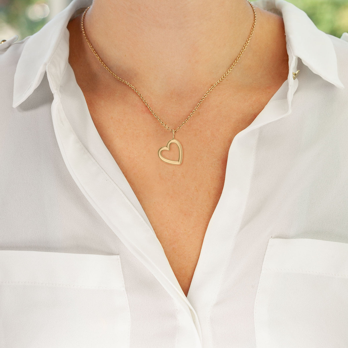 Gold Brushed Open Heart Charm
