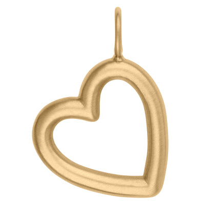 Gold Brushed Open Heart Charm