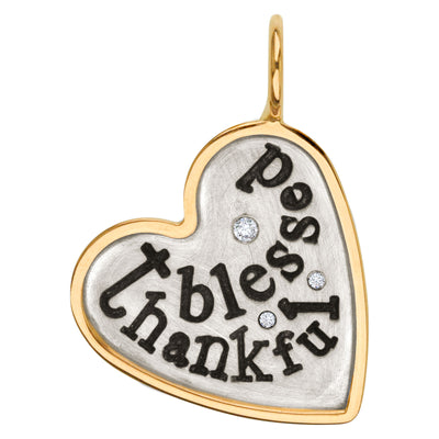 Thankful & Blessed Heart Charm