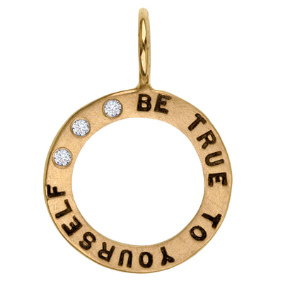 Gold Be True to Yourself Open Circle Charm