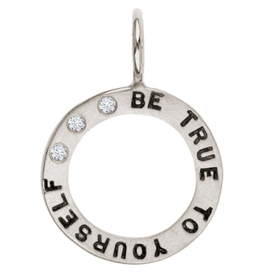 Silver Be True to Yourself Open Circle Charm