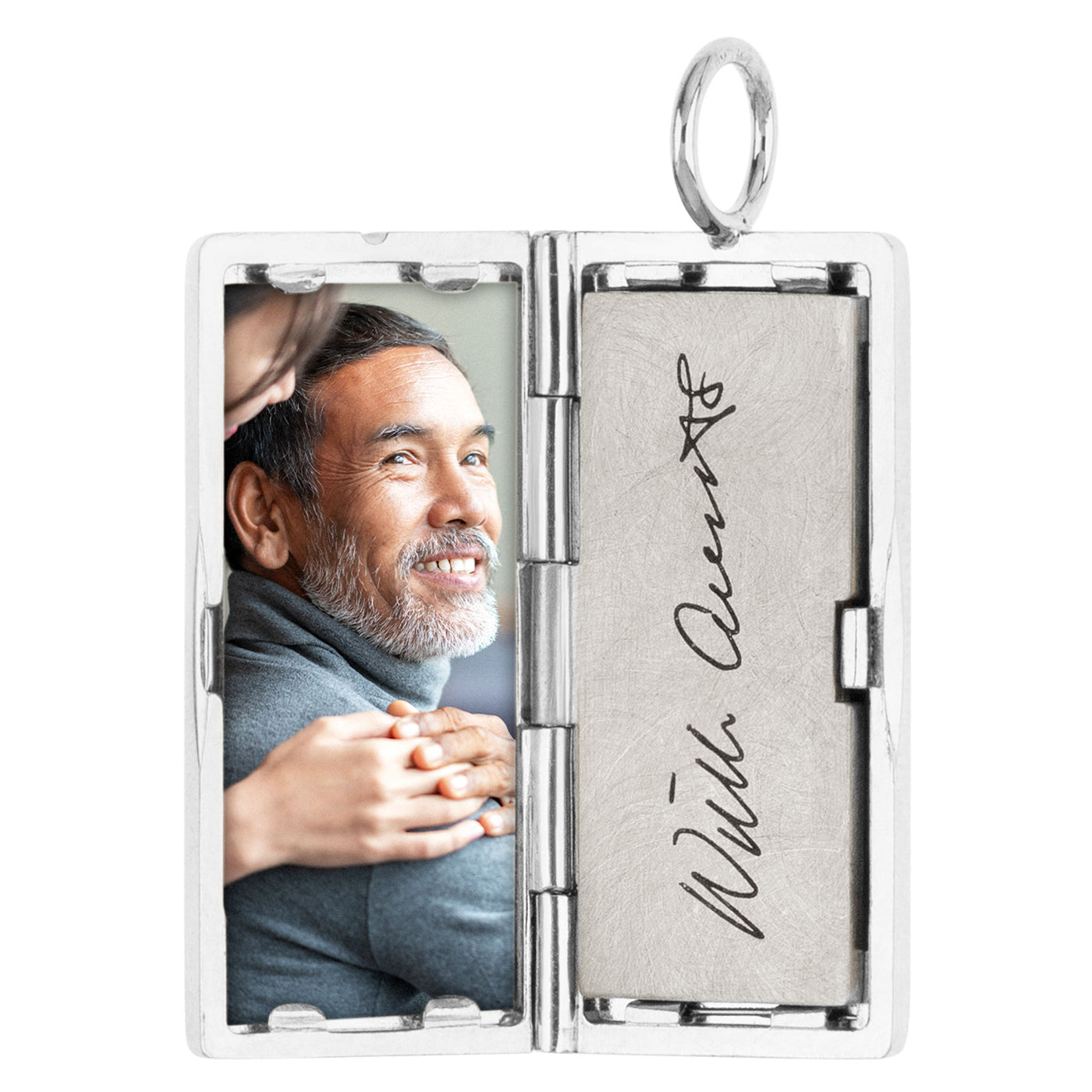 Silver Rectangular Locket with a Personalized Page