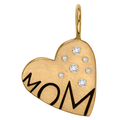 Diamond Mom Heart Charm