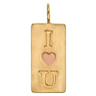 Gold I Heart U ID Tag